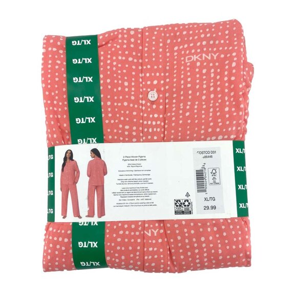 DKNY | Women's Woven Pyjama Set | Polka Dot | 2 Piece | Long-sleeve | XLarge - Picture 2 of 3